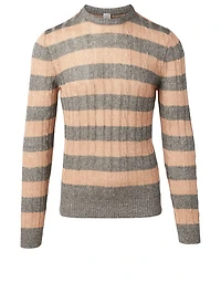 Linen And Cotton Sweater Striped Print