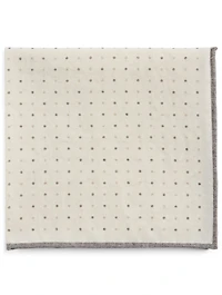 Wool And Cotton Pocket Square In Dot Print