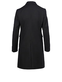 Wool-Blend Lame Jacquard Long Blazer