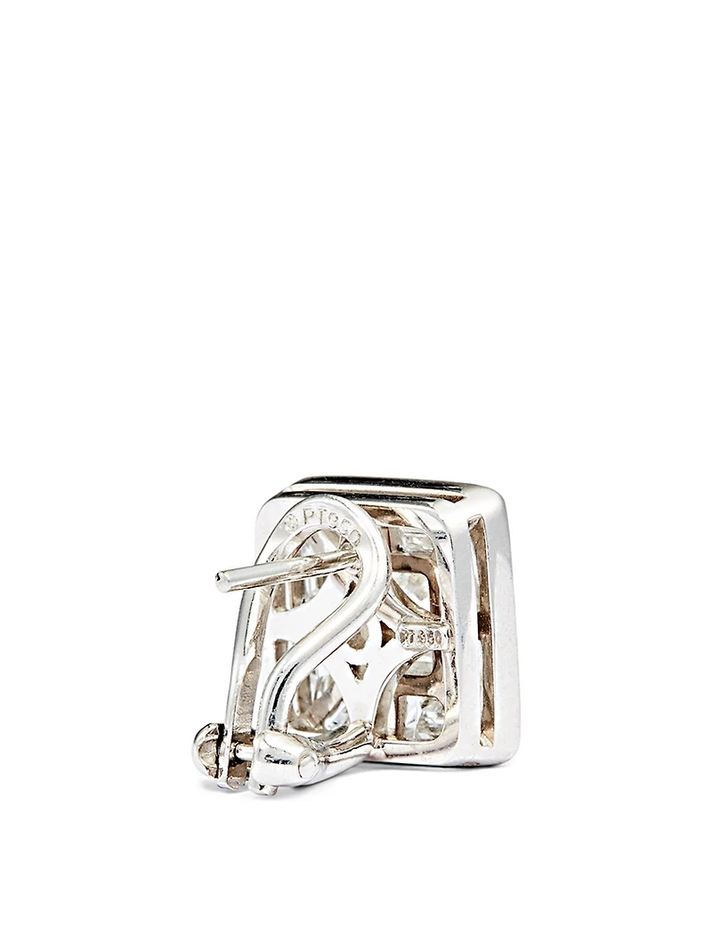 Deco Platinum Bespoke Cushion Diamond Earrings