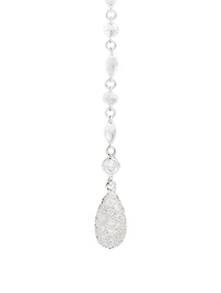 Essentials 18K White Gold Briolette Drop Earrings With Diamonds