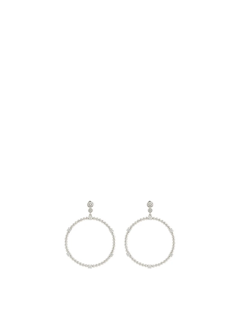 Flapper 18K White Gold Circle Dangle Earrings With Diamonds