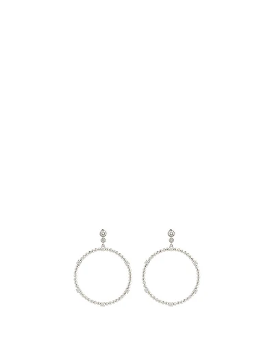 Flapper 18K White Gold Circle Dangle Earrings With Diamonds