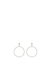 Flapper 18K White Gold Circle Dangle Earrings With Diamonds