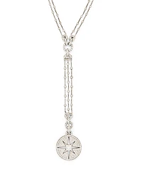 Pastiche 18K White Gold Starburst Medallion Necklace With Diamonds