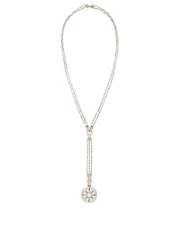 Pastiche 18K White Gold Starburst Medallion Necklace With Diamonds