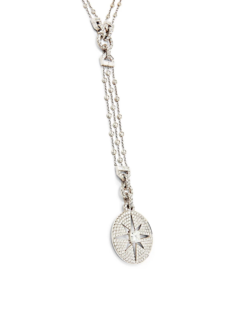 Pastiche 18K White Gold Starburst Medallion Necklace With Diamonds