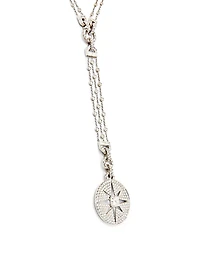 Pastiche 18K White Gold Starburst Medallion Necklace With Diamonds