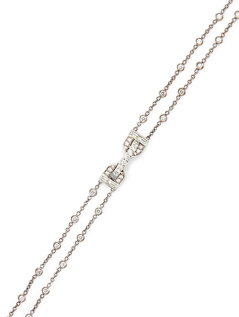 Pastiche 18K White Gold Starburst Medallion Necklace With Diamonds