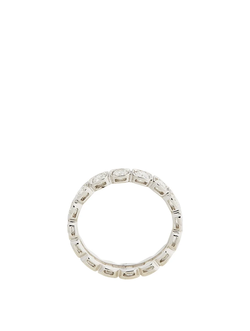 Essentials Deco 18K White Gold Eternity Band With Diamonds