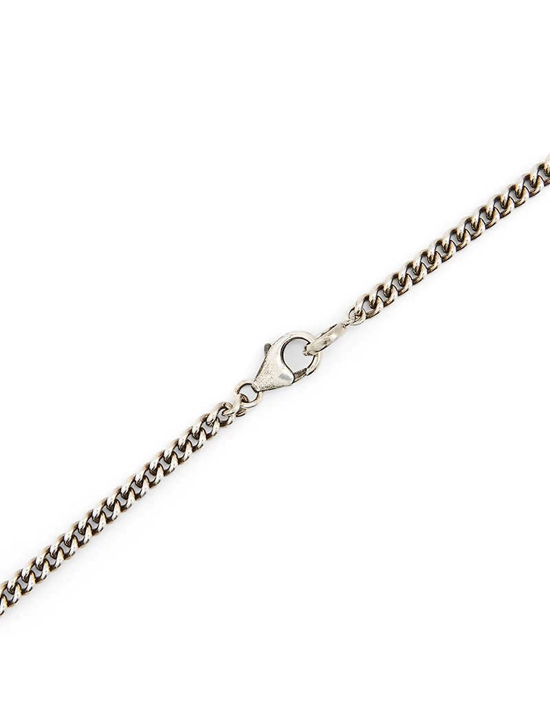 Silver Tassel Chain Necklace With Diamonds