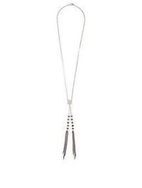 Silver Chain Necklace With Diamonds And Labradorite