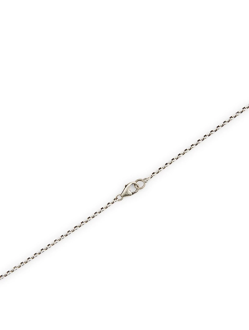 Silver Chain Necklace With Diamonds And Labradorite