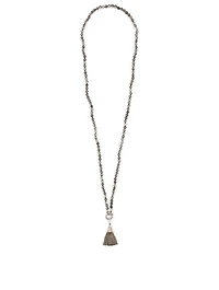 Silver Tassel Chain Necklace With Diamonds