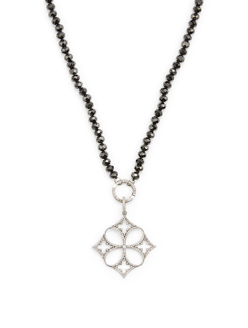 Silver Spinel Necklace With Diamonds