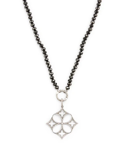 Silver Spinel Necklace With Diamonds