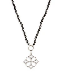 Silver Spinel Necklace With Diamonds