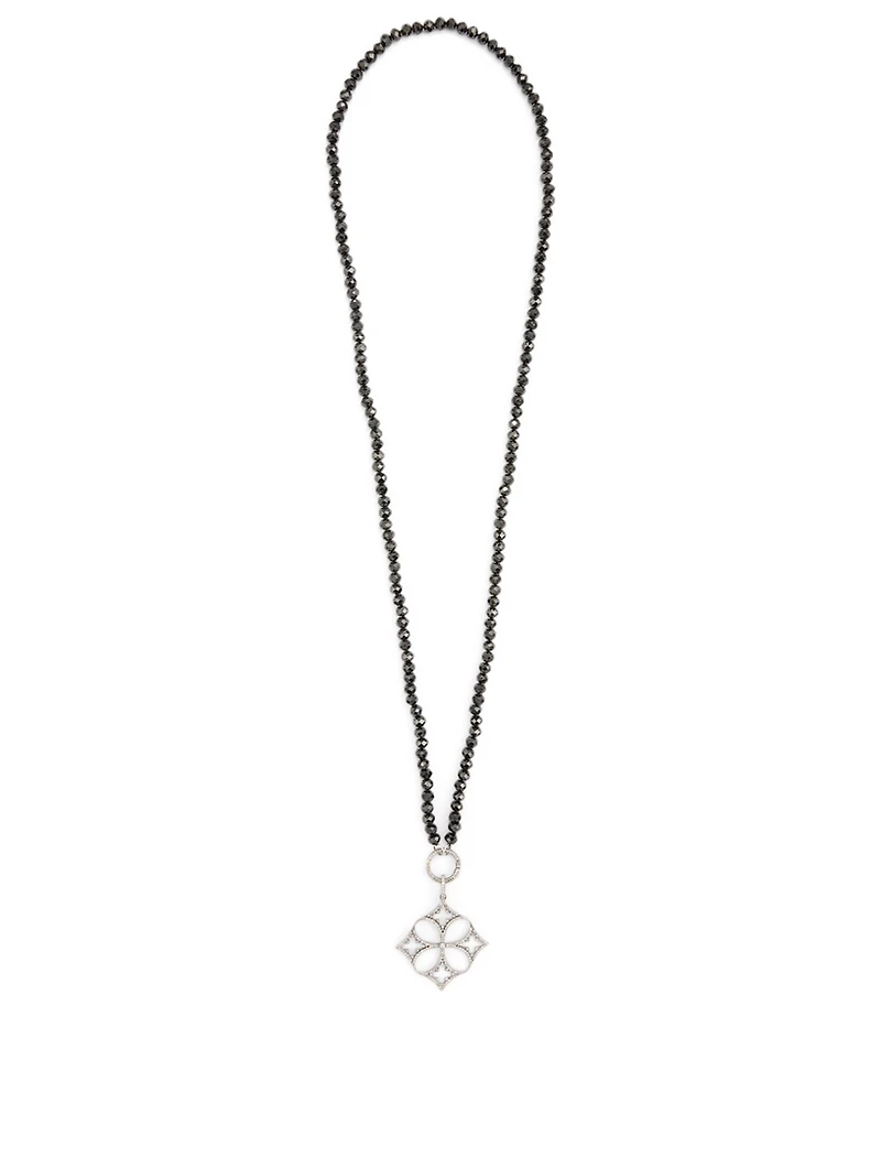 Silver Spinel Necklace With Diamonds