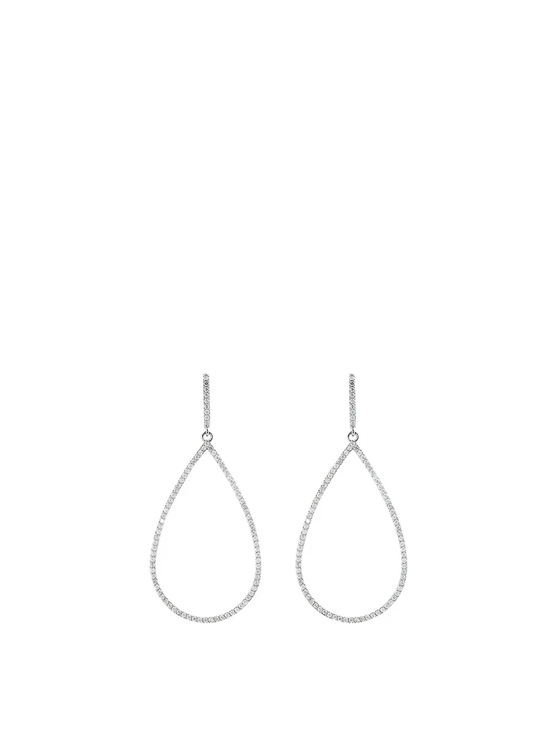Silver Teardrop Earrings With Diamonds