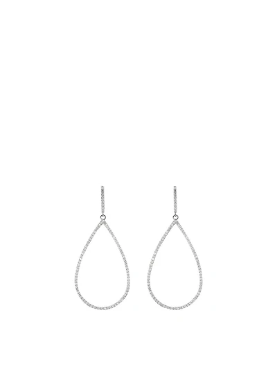 Silver Teardrop Earrings With Diamonds