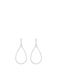 Silver Teardrop Earrings With Diamonds