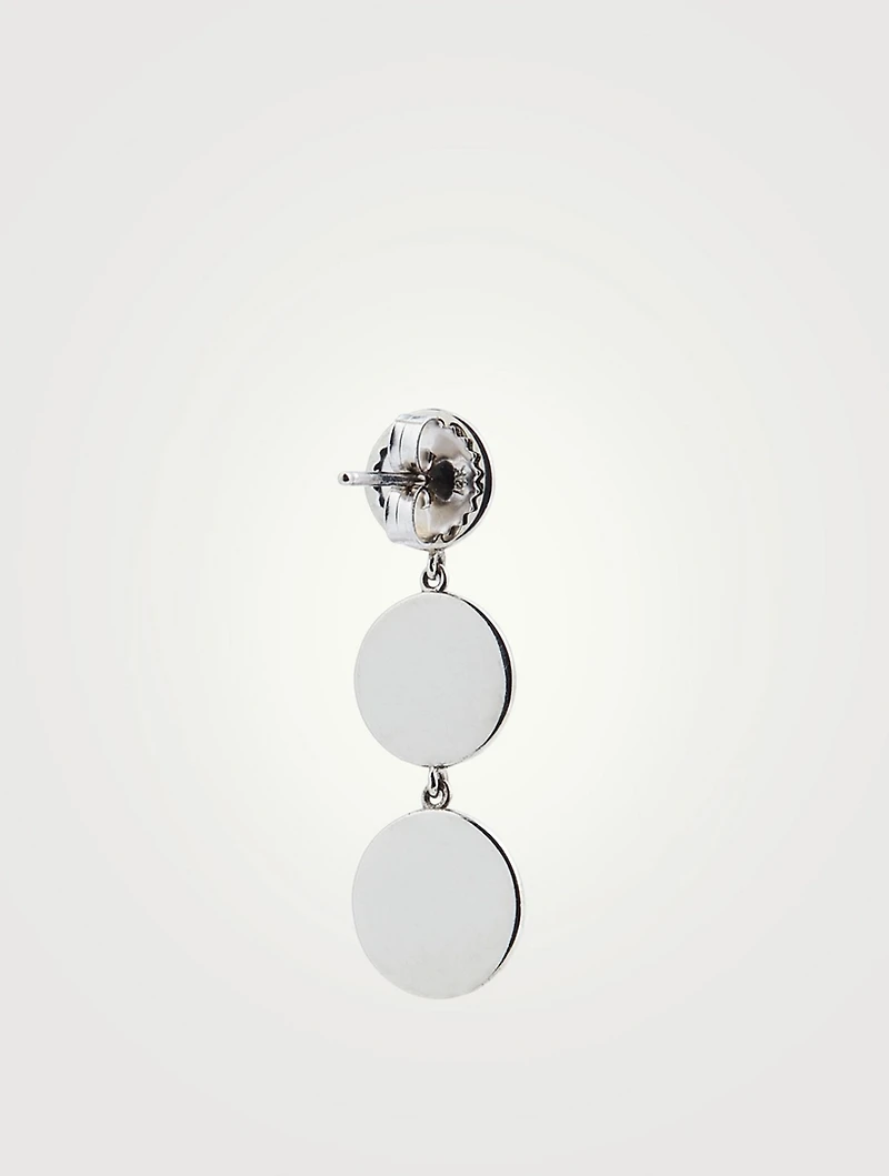 Silver Triple Disc Earrings With Diamonds