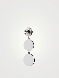 Silver Triple Disc Earrings With Diamonds