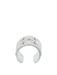Silver Star Cuff Ring With Diamonds