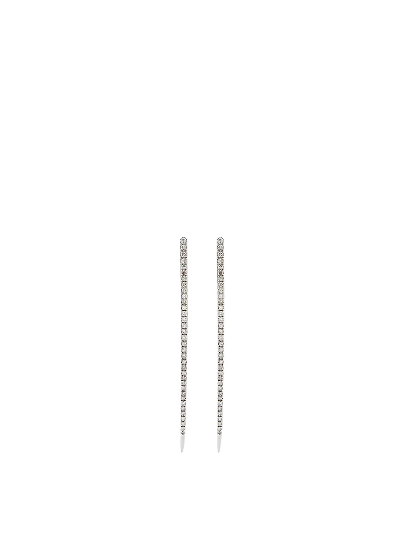 Silver Dagger Earrings With Diamonds