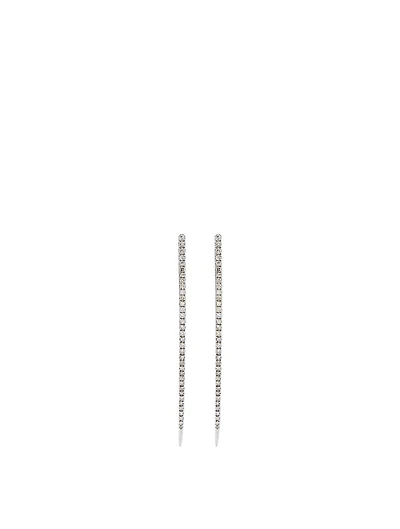 Silver Dagger Earrings With Diamonds