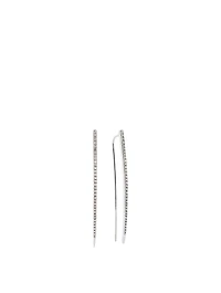 Silver Dagger Earrings With Diamonds