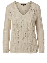 Cotton And Silk Cable Knit Sweater