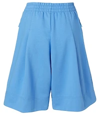 French Terry Cotton Wide-Leg Shorts