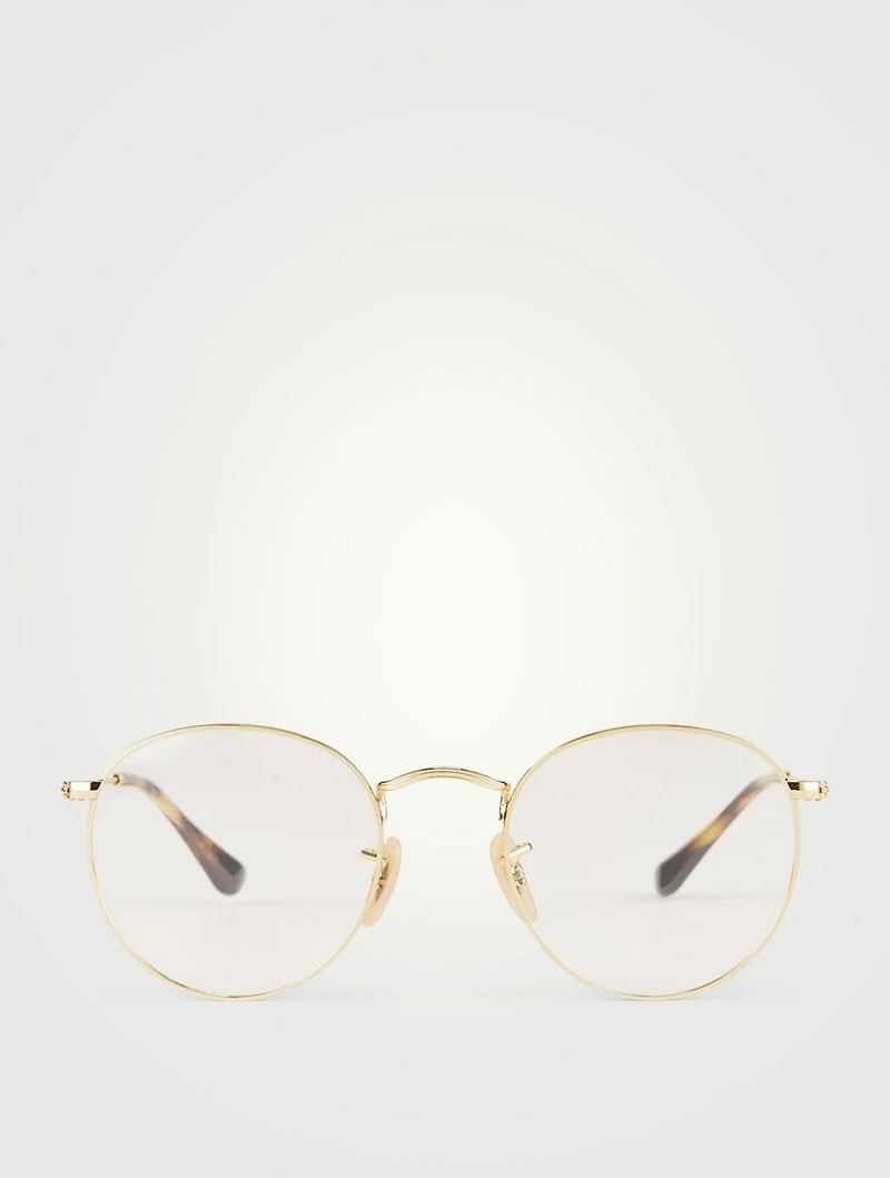 Round Metal Optical Glasses With Blue Light Lenses
