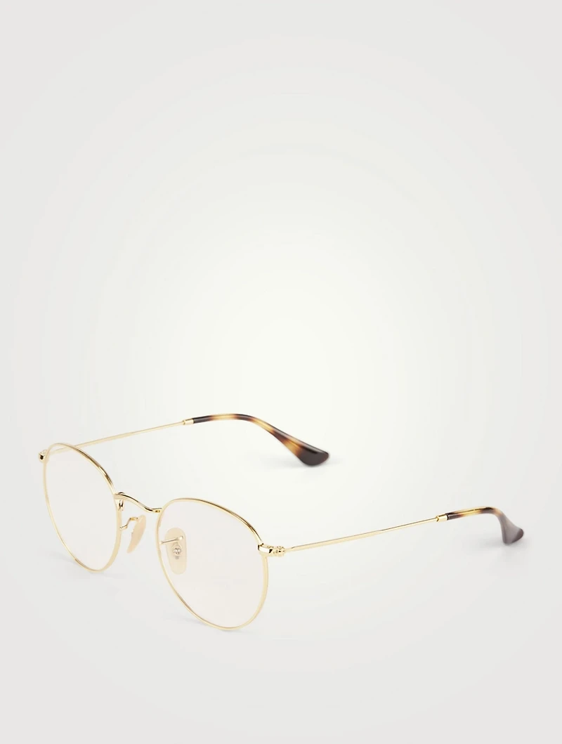 Round Metal Optical Glasses With Blue Light Lenses
