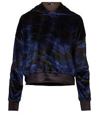 Radon Velvet Crop Hoodie Camo Print