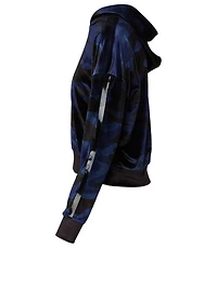 Radon Velvet Crop Hoodie Camo Print