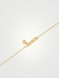 14K Rose Gold Crystal Pendant Necklace With Diamond