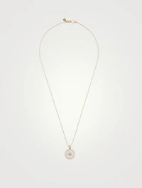 14K Rose Gold Evil Eye Medallion Necklace With Amethyst And Diamonds