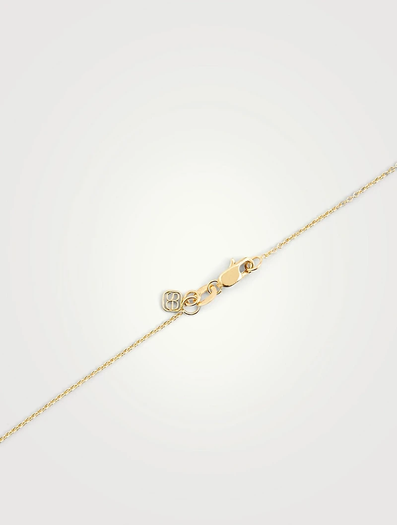 14K Gold Evil Eye Medallion Necklace With Diamonds