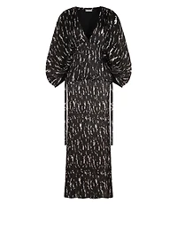 Printed Pleated Gown