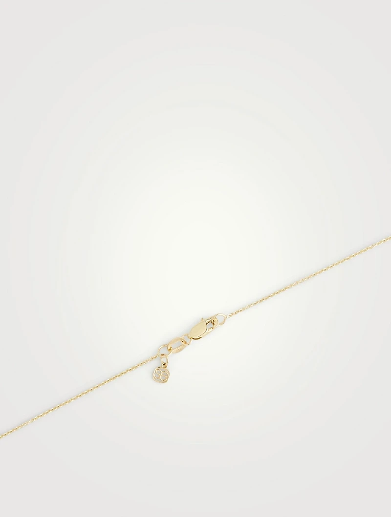 14K Gold Fleur De Lis Pendant Necklace With Diamonds