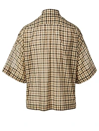 Wool And Silk Short-Sleeve Shirt Check Print