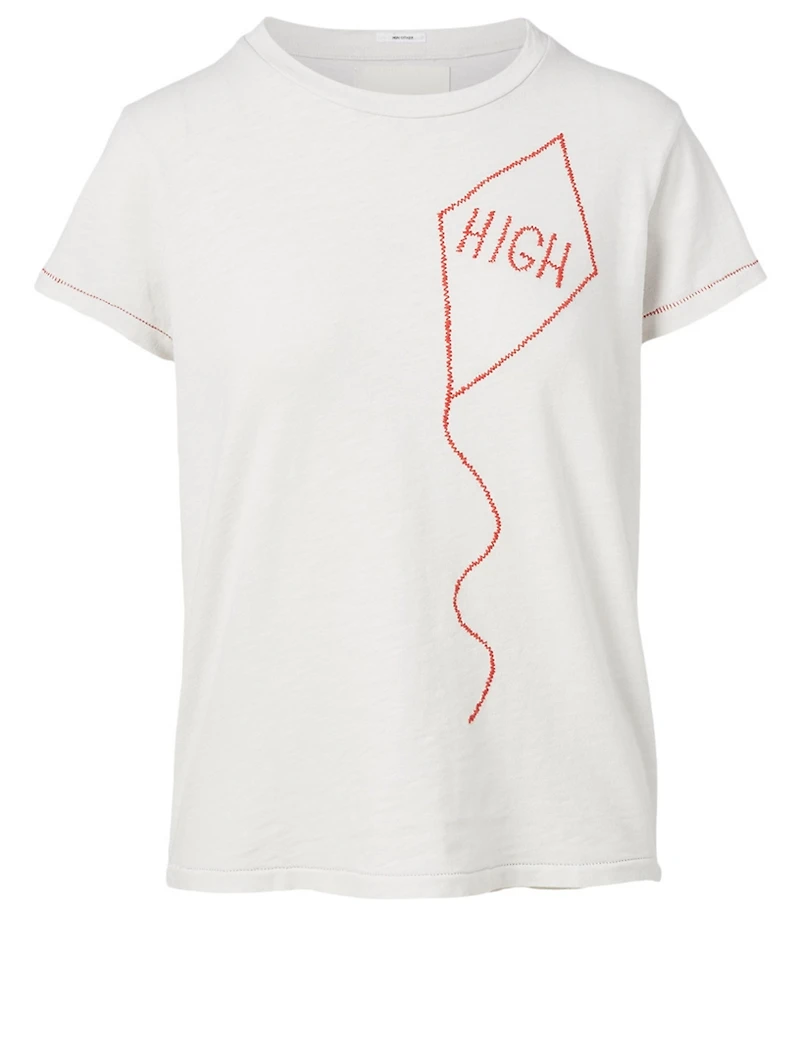 Cotton T-Shirt With Stitchwork