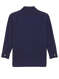 Wool Jersey Overshirt With Embroidered Monogram