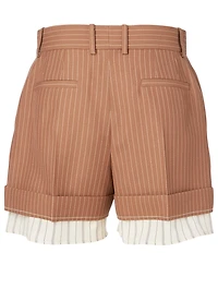 Wool Shorts Pinstripe Print