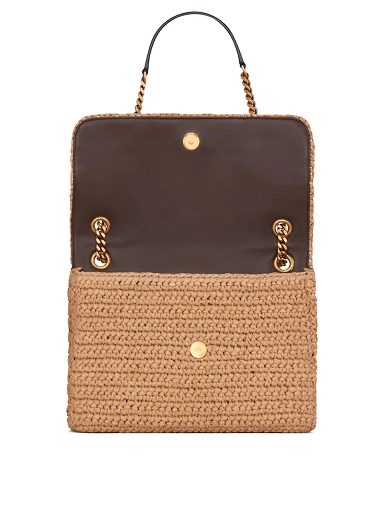 Medium Niki Raffia And Leather Bag