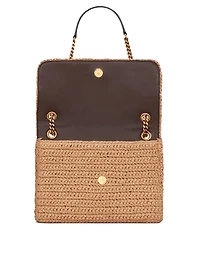 Medium Niki Raffia And Leather Bag