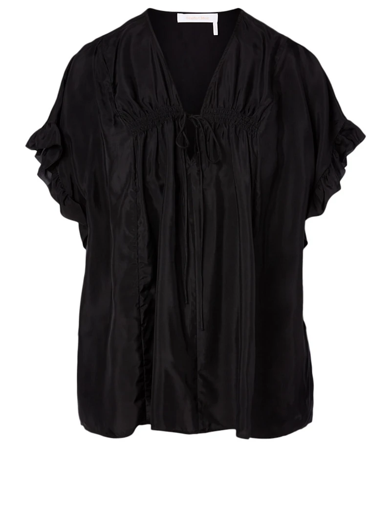 Flowy Short-Sleeve Shirt