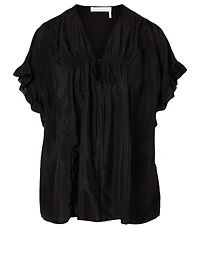 Flowy Short-Sleeve Shirt